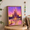 Disney fantasy castle sunset paint by numbers painting kit handmade diy home decor gifts wall art craft for adults relaxing leisure decor