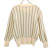 Yves Saint Laurent 90s Old Striped Pattern Long Sleeve Sweater Beige Knit Women Used