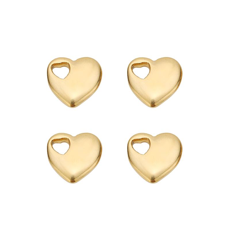 5pcs Stainless Steel Gold Color Classical Heart Charms Pendants DIY Jewelry Making Findings Women Necklace Bracelets Supplies