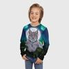 Children's Cartoon Cat Printed T-shirt Boys Cute Long Sleeved Soft Comfortable Top