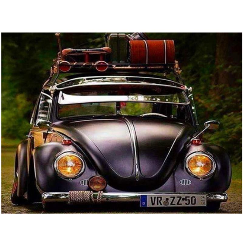 Vollständiges 5D-Diamantgemälde zum Selbermachen, quadratisch/rund, „Klassischer Oldtimer“, Diamant-Stickerei, Kreuzstich, Geschenk, Heimdekoration, Geschenk