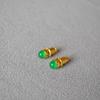 Pendientes de Tuerca Coreanos de Latón Chapado en Oro con Piedras de Ágata, Lapislázuli y Amatista, Aguja de Plata 925.