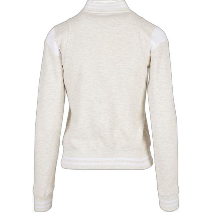 Blouson Femme - Urban Classics - College - Sportif - Grandes Tailles - Gris Clair/blanc