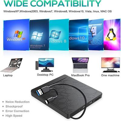 Ultra-thin Usb3.0 External Mobile Optical Drive Notebook DVD-RW DVD/CD The MacBook Laptop, the Type-c Port CD Driver