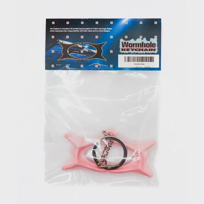 WORMHOLE LOGO KEYRING L PINK