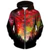 Colorful Sky 3D Printed Zip Up Hoodie Unique Design Pattern Street Hooded Coat Harajuku Retro Spring Autumn Oversized Hoodies