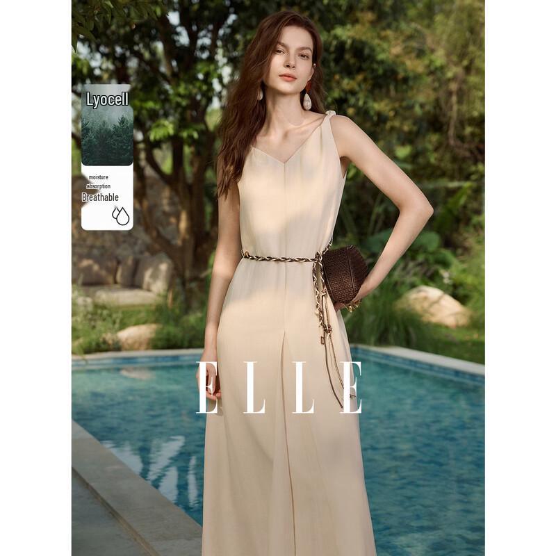 

ELLE Lyocell Tencel V-Neck Belted Midi Dress XL