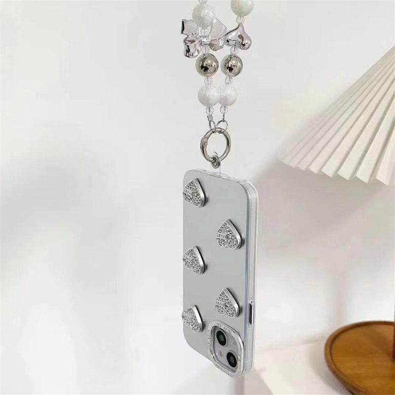 Luxuriöse 3D-Silber-Love-Armband-Hülle für iPhone 15 14 13 12 11 Pro Max XS XR All-Inclusive-Fallschutzhülle