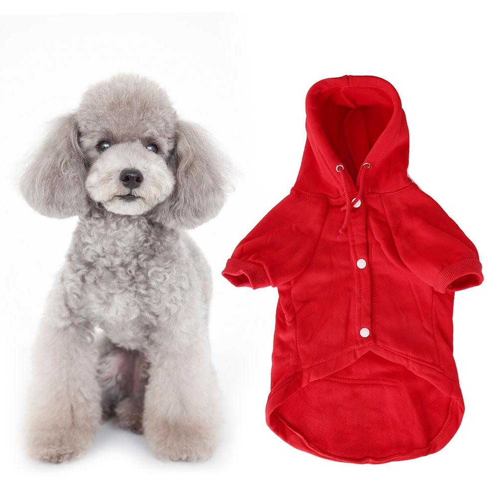 Buy Cotton Winter Cute Red Dog Clothes Hoodies for Small Dogs Puppy Jacket Clothing Outfit at