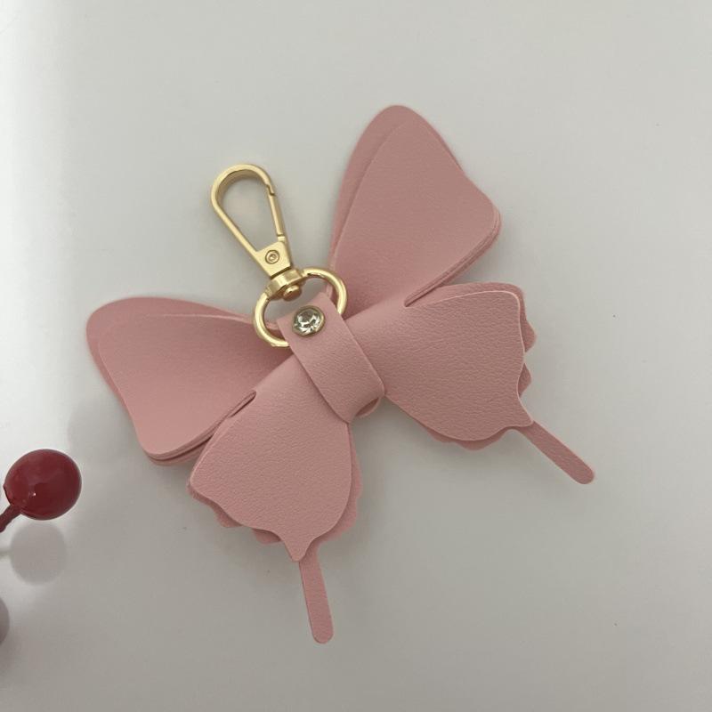 

Crystal Diamond Leather Butterfly Charm Pendant Keychain - High-End Feel Bag Accessory