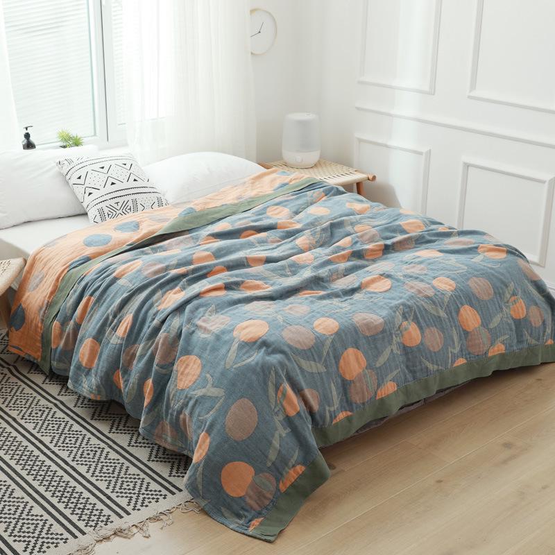 Five-Layer Pure Cotton Gauze Towel Blanket - Lightweight Summer Cover for Adults