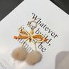 Bowknot Plush Ball Charm Pendant Chain Y2K Phone Straps Pocket Keychain Strap