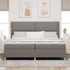 Boxspring bed with LED light strips Taupe 200 x 200 cm Fabric