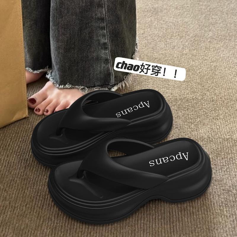 Fashion Shoes Woman 2025 Female Slippers Rubber Flip Flops Platform New Summer Beach Flat Hawaiian Slides House Slippers Platform Female