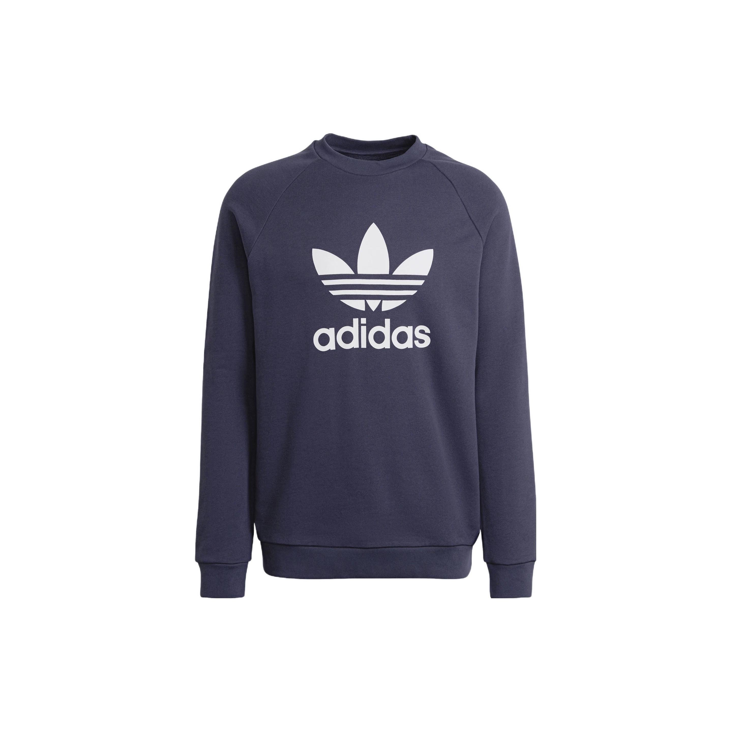 Men s adidas originals Alphabet Large Logo Round Neck Sports Navy Blue HE9490 L