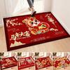 Horse Year Door Mat Chinese New Year Welcome Home Entrance Floor Mat Non-Slip Red Carpet Spring Festival Supplies