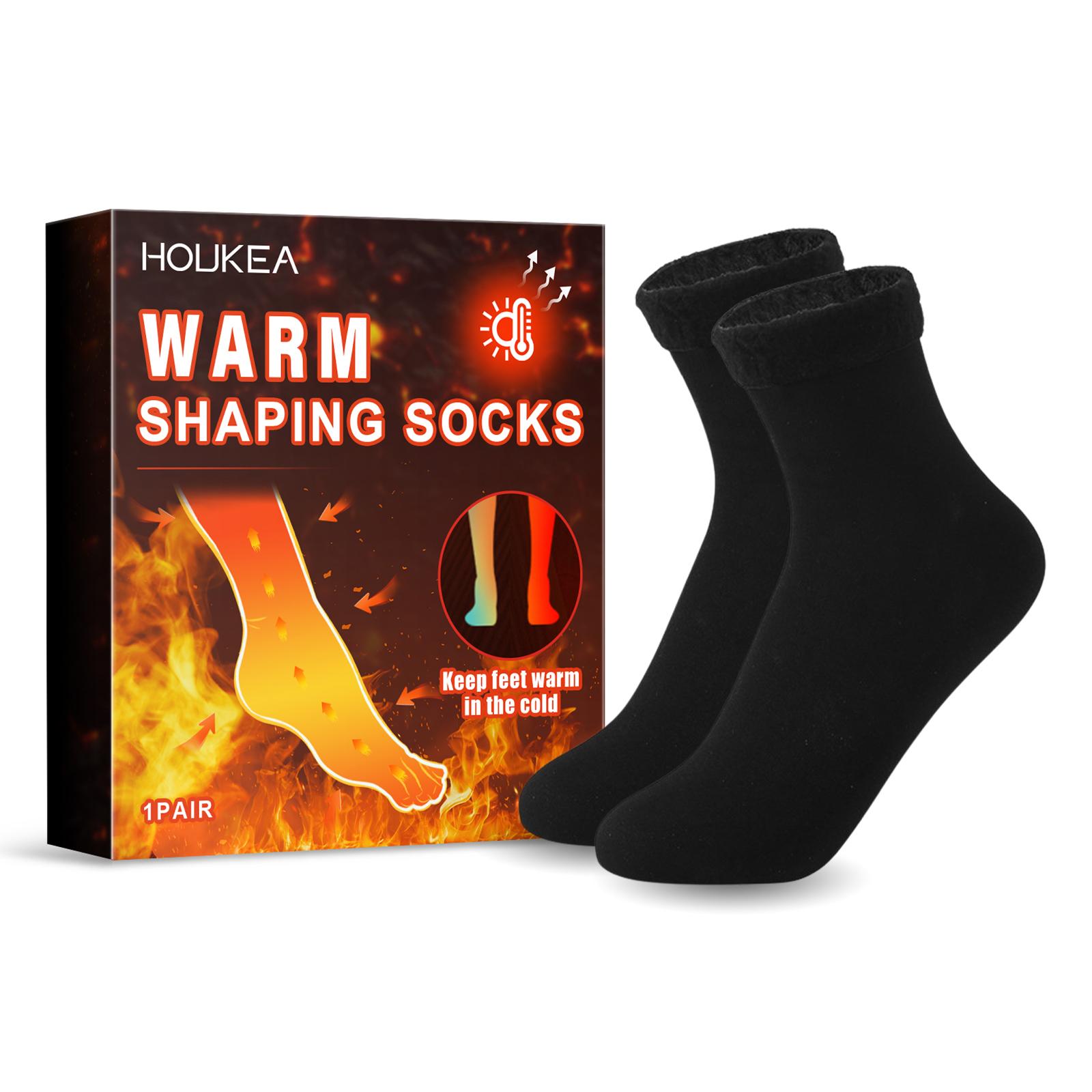 HOUKEA HKA06-A043-1-MX1 1 Pair Self-Heating Cold-Proof Socks Breathable Warm Winter Kids Adults Heating Socks A