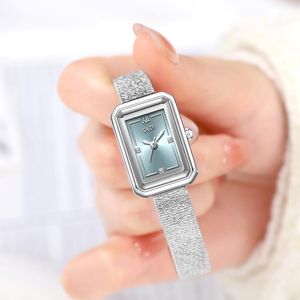 Simple And High-End Small Square Women'S Watch, Small And Exquisite Versatile Women'S Stainless Steel Waterproof Quartz Watch