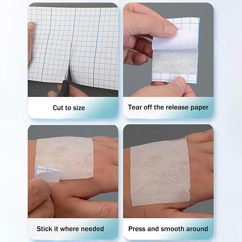 1 Roll Medical Bandage Non-woven Sterilized Wound Repair Film Dressing Skin Breathable Adhesive Bandage Tape Plaster Sticker