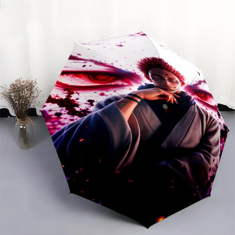 1PC Jujutsu Kaisen Automatic Umbrella - Suitable Travel Outdoor Portable Umbrella Birthday Gift Daily Essentials