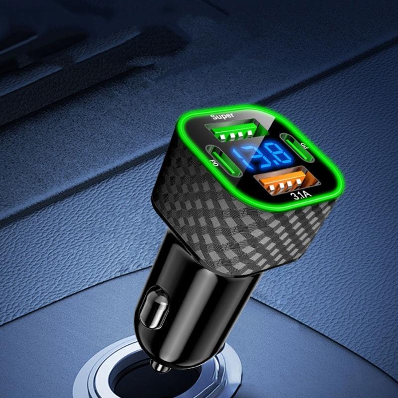 Intelligent  4 Port Car Chargers  Double  PD USB 3.1A Rapid Chargers  Universal 12V/24V Car Adapter Simple Installs for Vehicle Truck