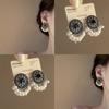 Silver Needle Retro Geometric Tassel Pearl Earrings Bohemian Fashion Earrings Niche Design Earrings
