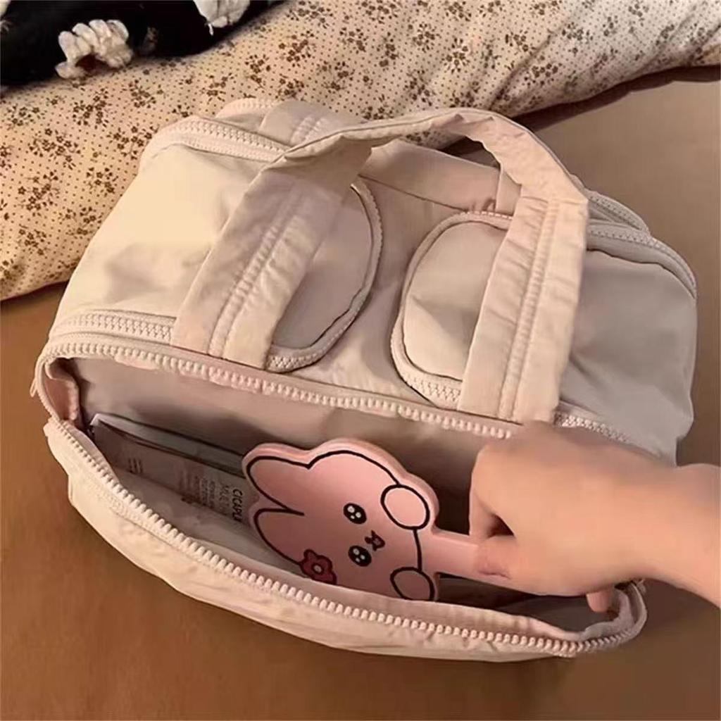 Puff Handheld Makeup Bag: Large-Capacity, Multi-Layer Travel Toiletry Organizer