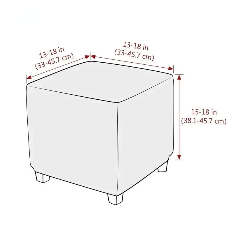 1 Stück Jacquard Elastische Hockerbezüge Karomuster Quadratische Fußstützen Überzüge Rundum Stretch Fußhockerbezug Sitzbezug