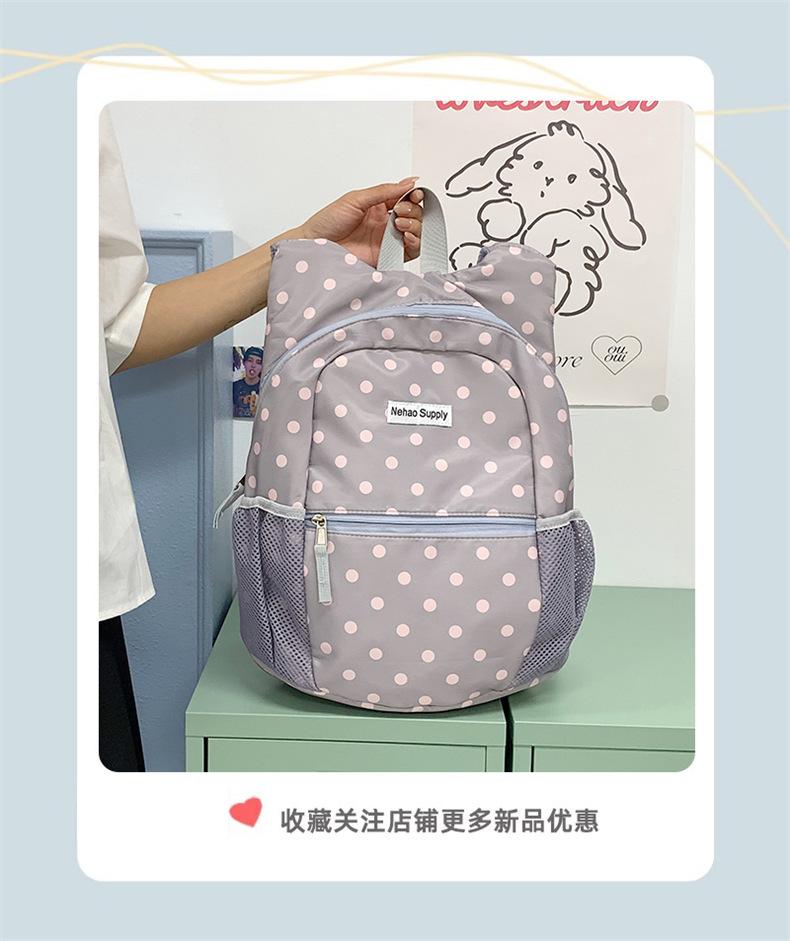 Schoolbag niche polka dot large-capacity backpack women's 1011 new travel light commuter nylon high-value backpack