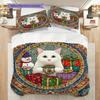 Weißes Katzenmuster Bettwäsche Steppdecke Set Deckenbezug Kissenbezug Heimdekoration Geburtstagsgeschenk (1 Bettbezug + 2 Kissenbezüge, ohne Füllung)