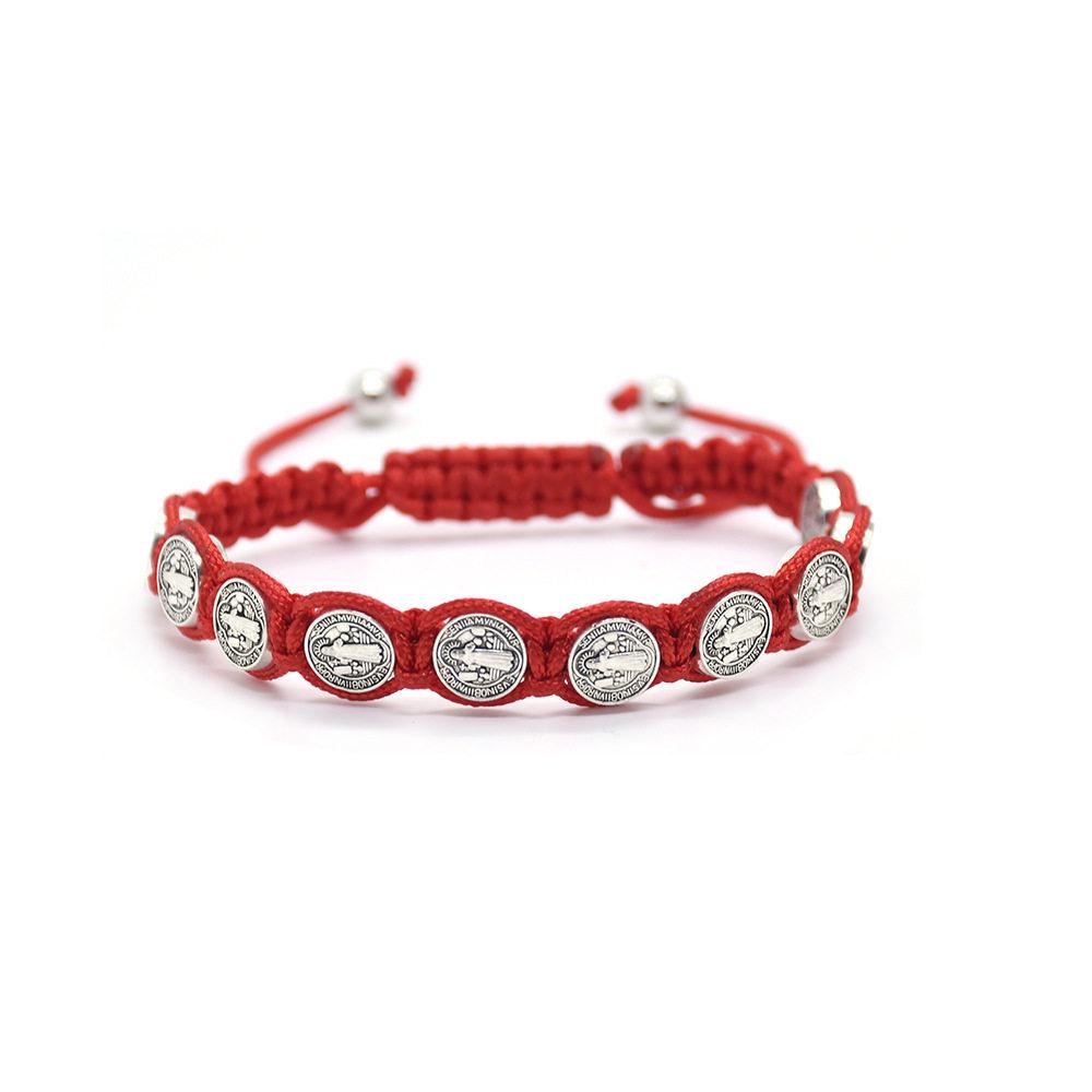 Men s Festival Alloy Woven Red Rope Bracelet