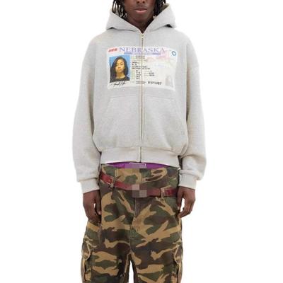 European and American Y2K Personalized Printed Long Sleeved Retro Street Fashion Zipper Hoodie