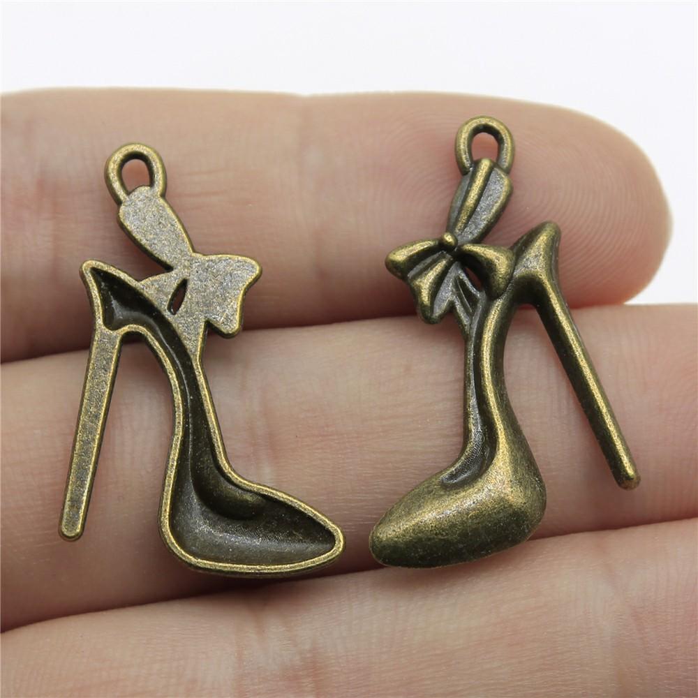 10pcs Women Shoes Charms High Heels Sandals Boots Embroidered Shoes Charms For DIY Bracelet Making Keychain Making