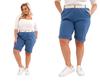 Spodenki Damskie Bawełniane Plus Size Z Paskiem Jeansowe Xxxl