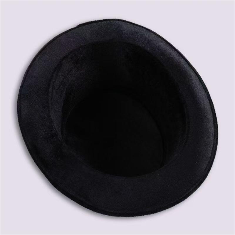 Sparkling Checkered Flat Top Derby Hat For Parties And Event Durability Polyester Fabric Hat
