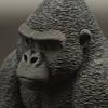 3D Printed Silver Backed Gorilla Statue, Realistic Chimpanzee Ornament, Used for Desktop, Office, and Holiday Home Decoration