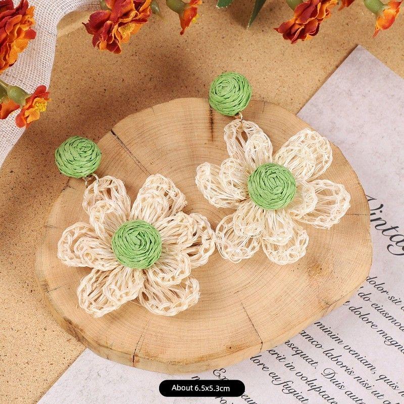 Rattan Fashion Seaside Vintage Ear Jewelry Female Flowers