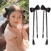 2pcs Hair Bands Children Bowknot Ponytail Fake Braids Twist Braid Wig Pony Tail Hairpiece  Girls