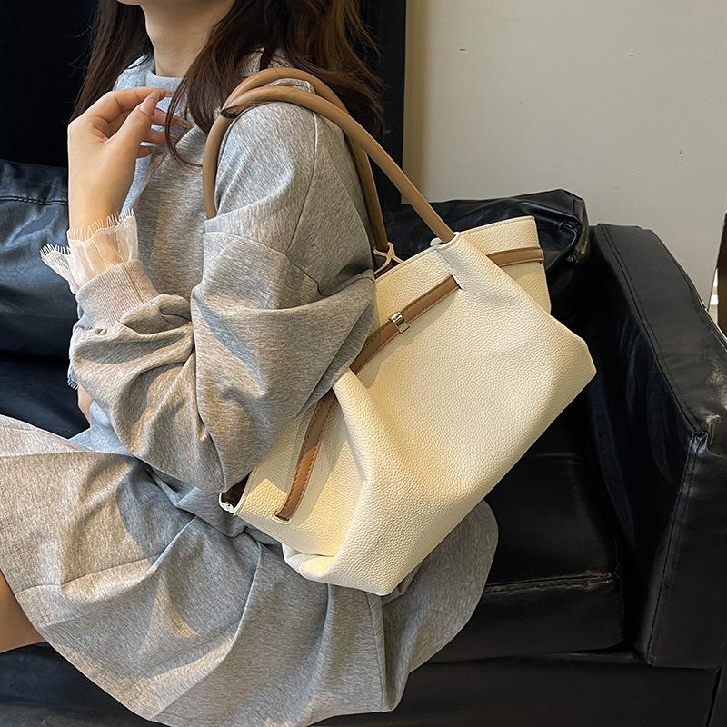 Portable Vegetable Basket Children's Bag New Simple Contrasting Color Wing Bag Large Capacity Shoulder Bag