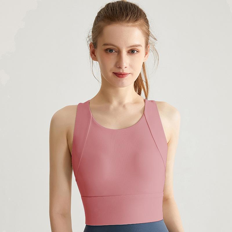 Shockproof Breathable Back Fitness Top With Bra Pads Sports Underwear For Women