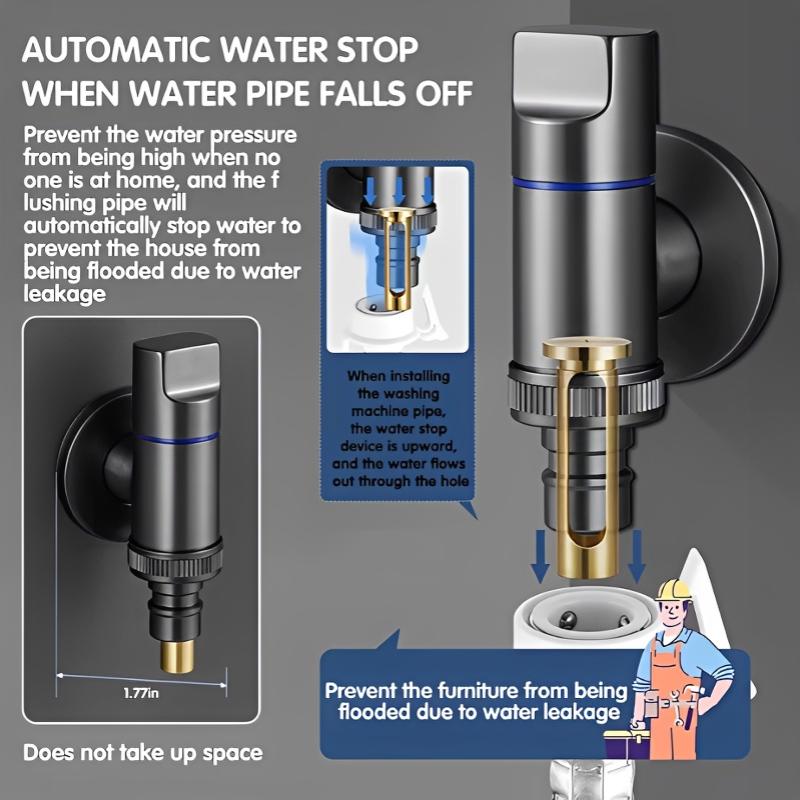 Multi Use Stainless Steel Washing Machine Faucet Quick Opening Angle Valve Rotary Switch Automatic Water Stop Valve Specific