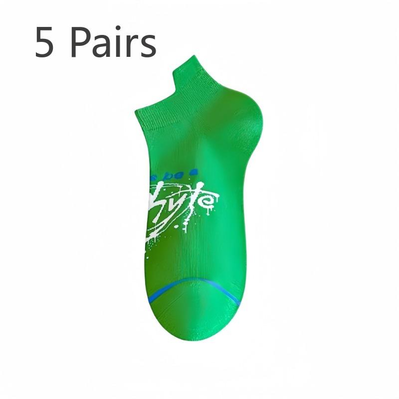 

5 Pairs of Men s Summer Thin Cotton Deodorant Sweat Absorbing Socks 5 Pairs зелёный