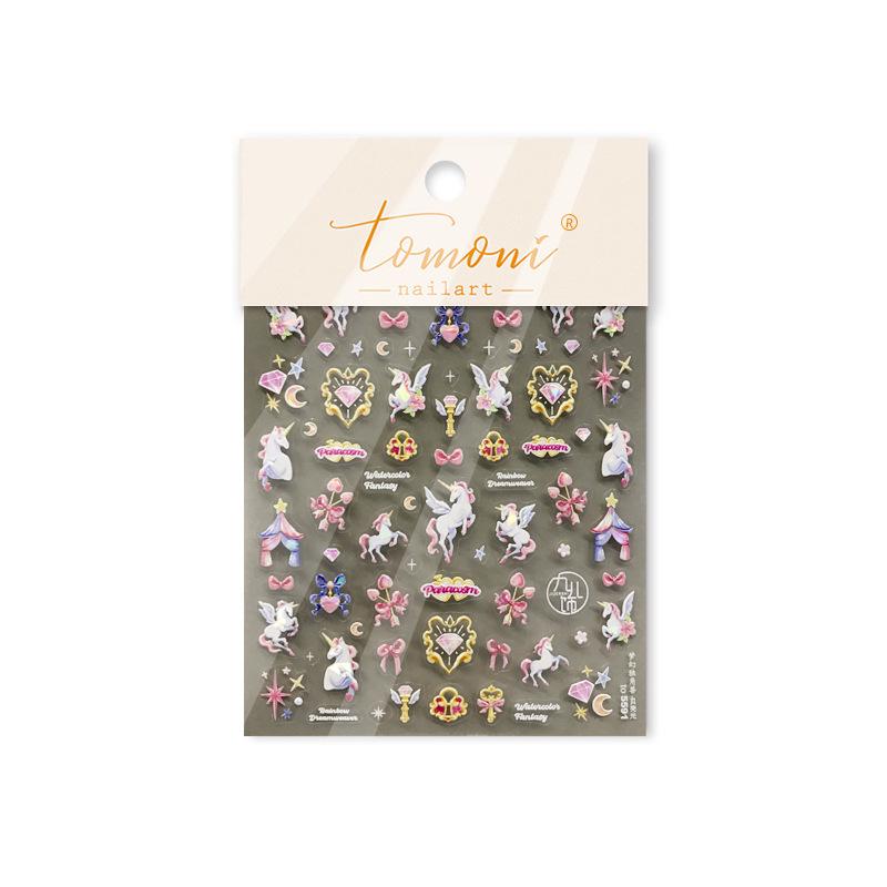 Tomoni Shell Light Cherry Rabbit Nail Stickers - Cute European & American Style Decorative Stickers