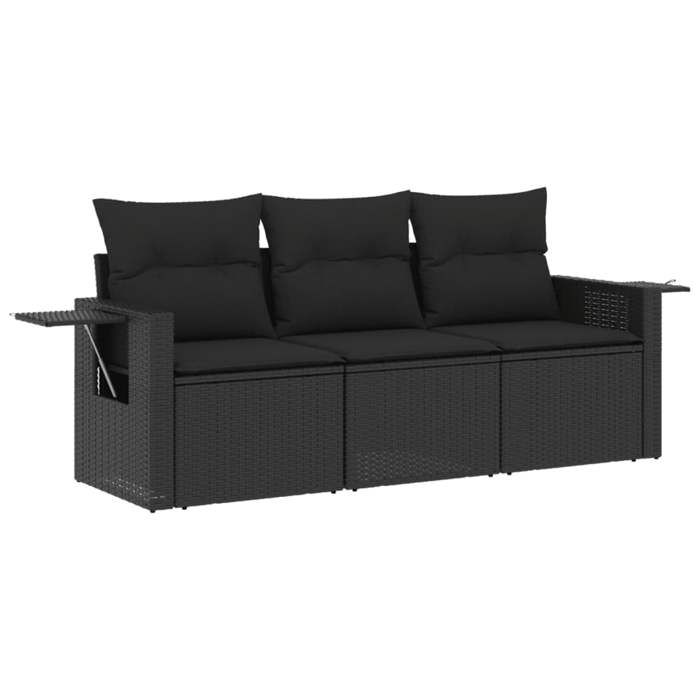 VidaXL Garden Lounge Set with Cushions 3 Pcs, Patio Sofas, Patio Furniture Set, Outdoor Furniture, Black 3252192