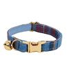 Plaid Series Engravable Pet Collar with Bell - For Cats & Dogs