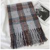 Scarf Women's Winter New Imitation Cashmere Plaid Scarf Student Sweet Warm Thickened Fringed Shawl