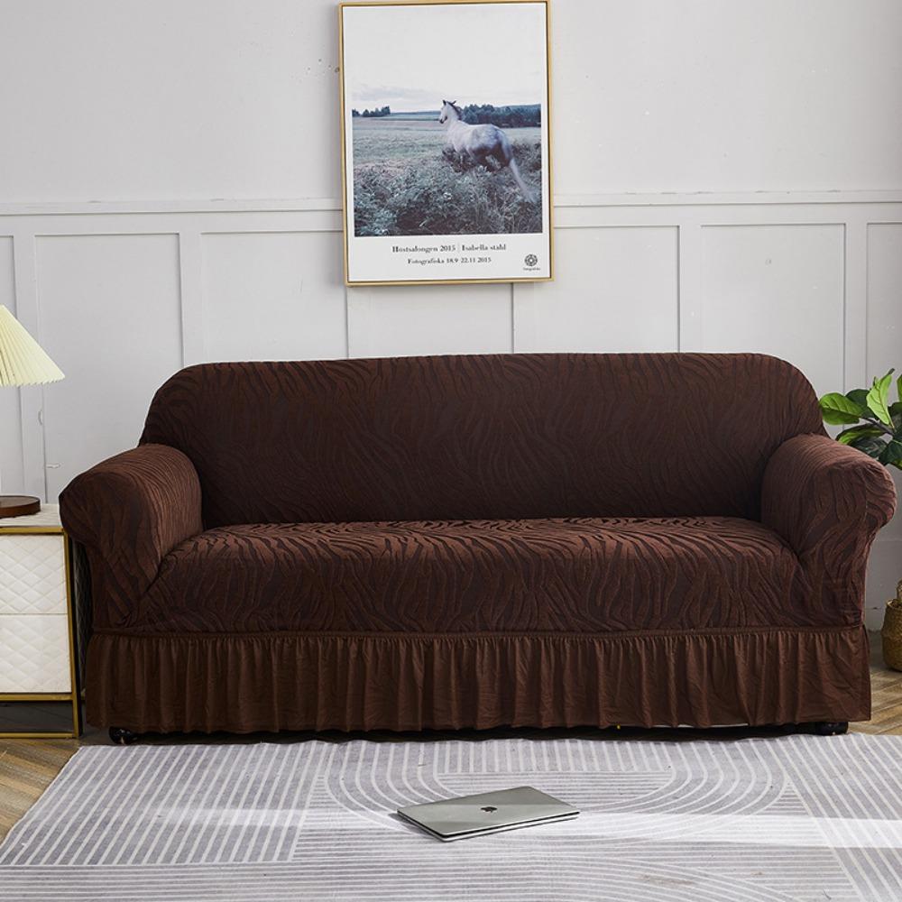 Elastic Full Cover Sofa Slipcover Thick Cationic Skirt Dustproof Sofa Cover for Single Double Triple Seater