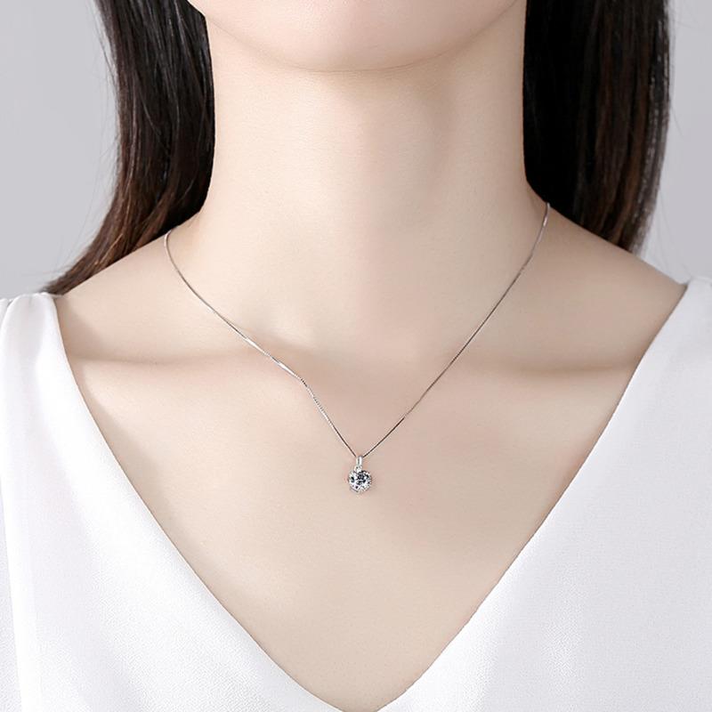 Butterflykiss 1 CT Real Moissanite Pendant Necklace For Women Top Quality 925 Silver Wedding Party Bridal Fine Jewelry
