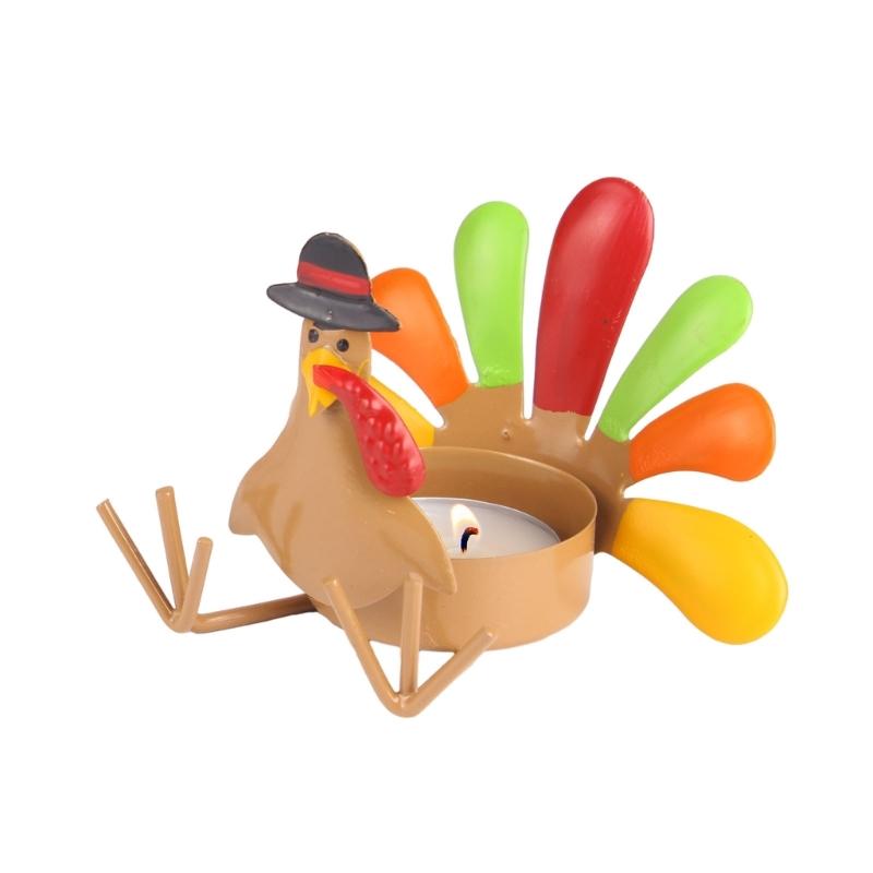 Turkey Tea Light Candle Holder Thanksgiving Centerpieces Fall Decorations Home