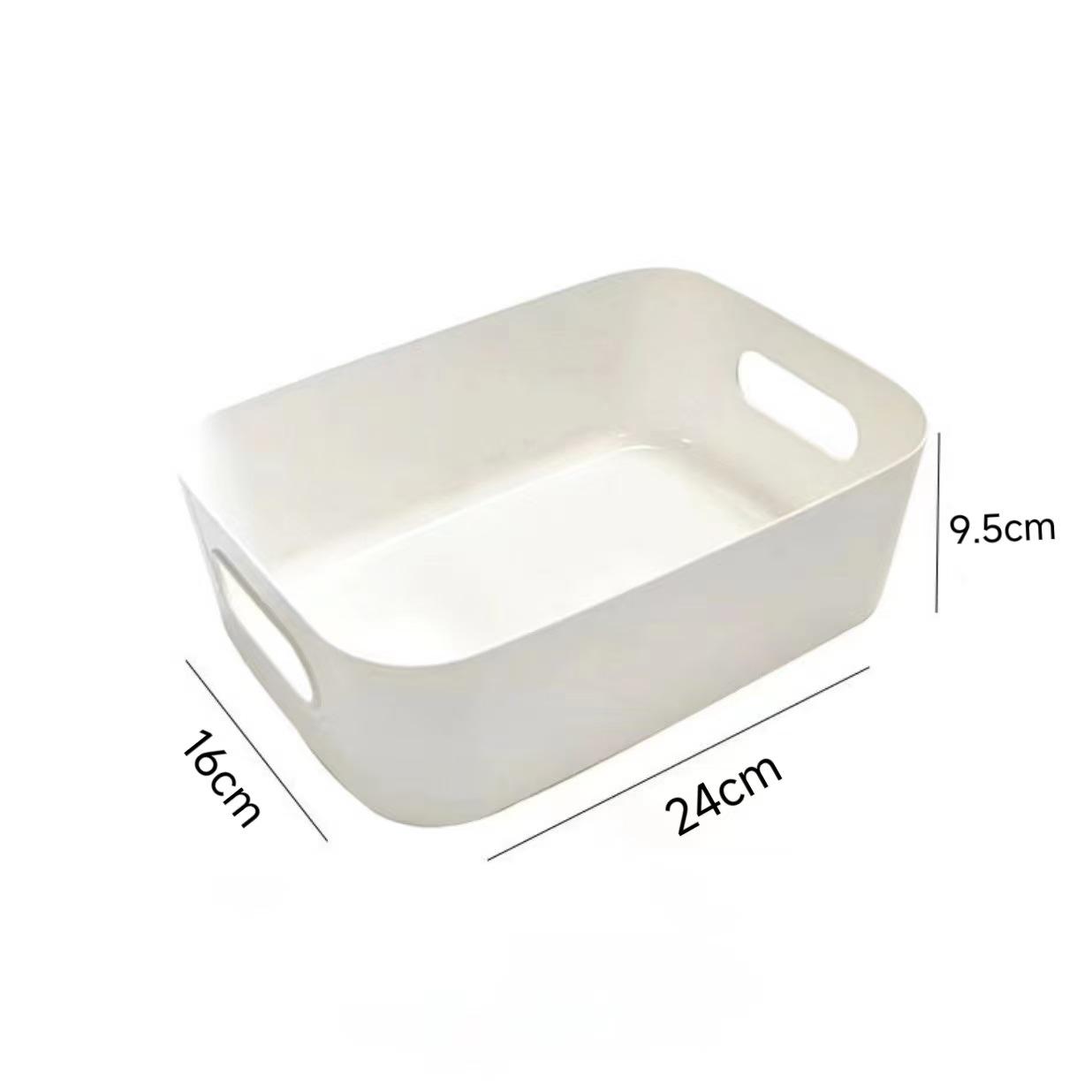 

White Storage Box, Plastic Storage Basket, Plastic Box, Storage Box, Dormitory Desk, Snack and Sundries Sorting and Storage Box